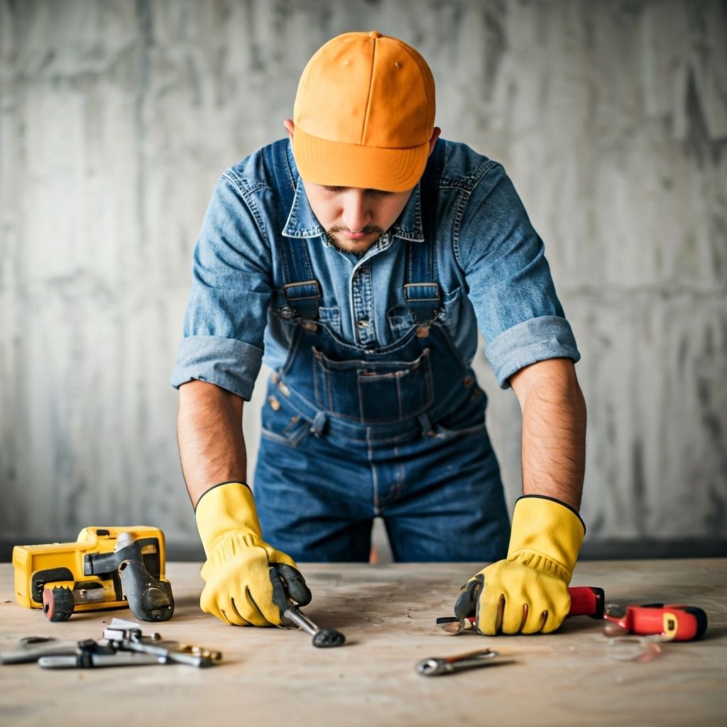 Professional handyman at work