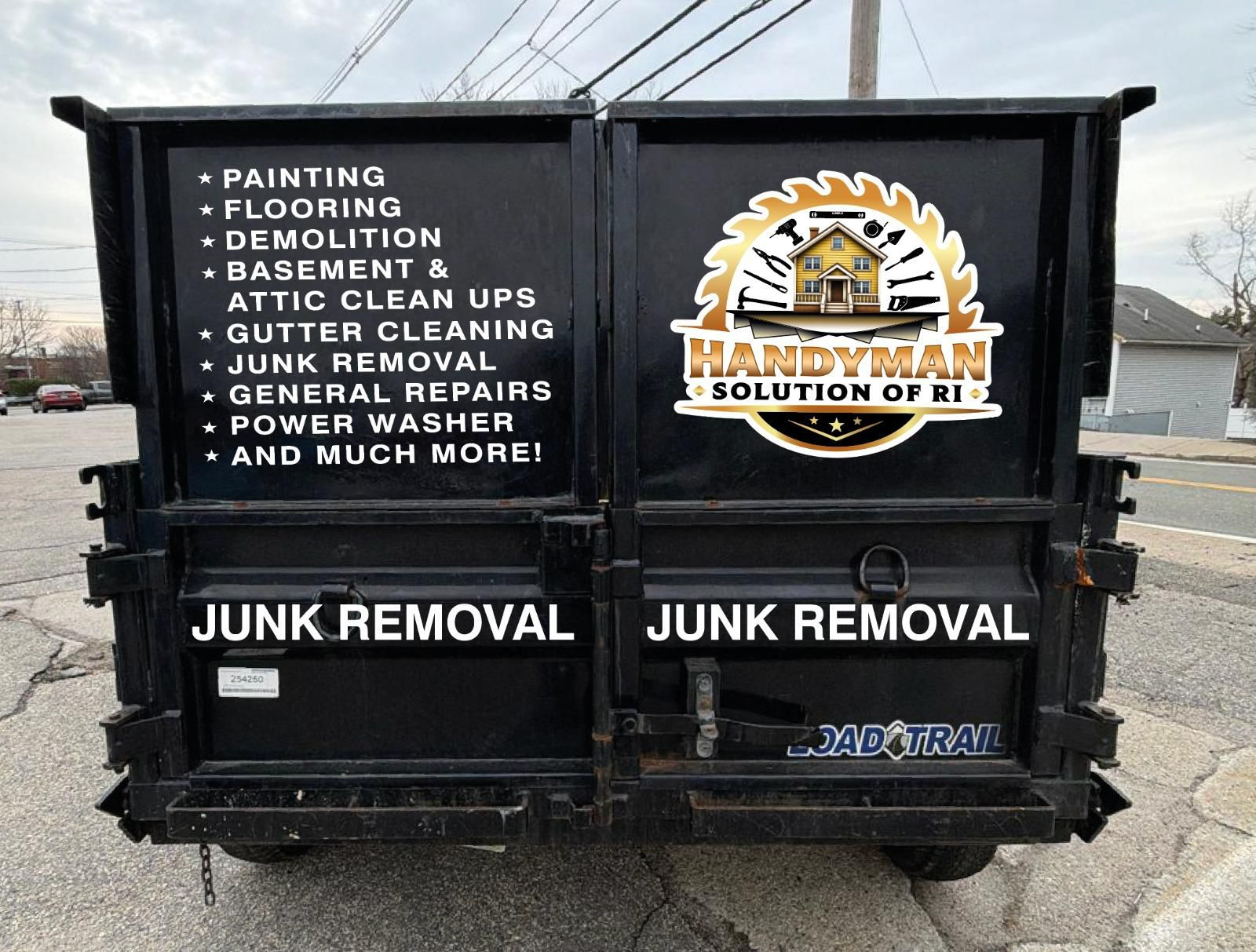 Handyman Solutions of RI junk removal trailer